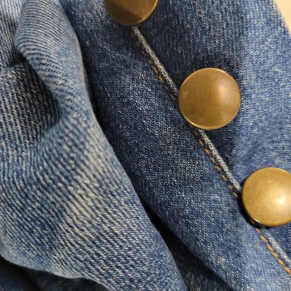 The Great Straight A Jeans Blue Button Fly High Waist Premium Denim Size 25 - Picture 9 of 14